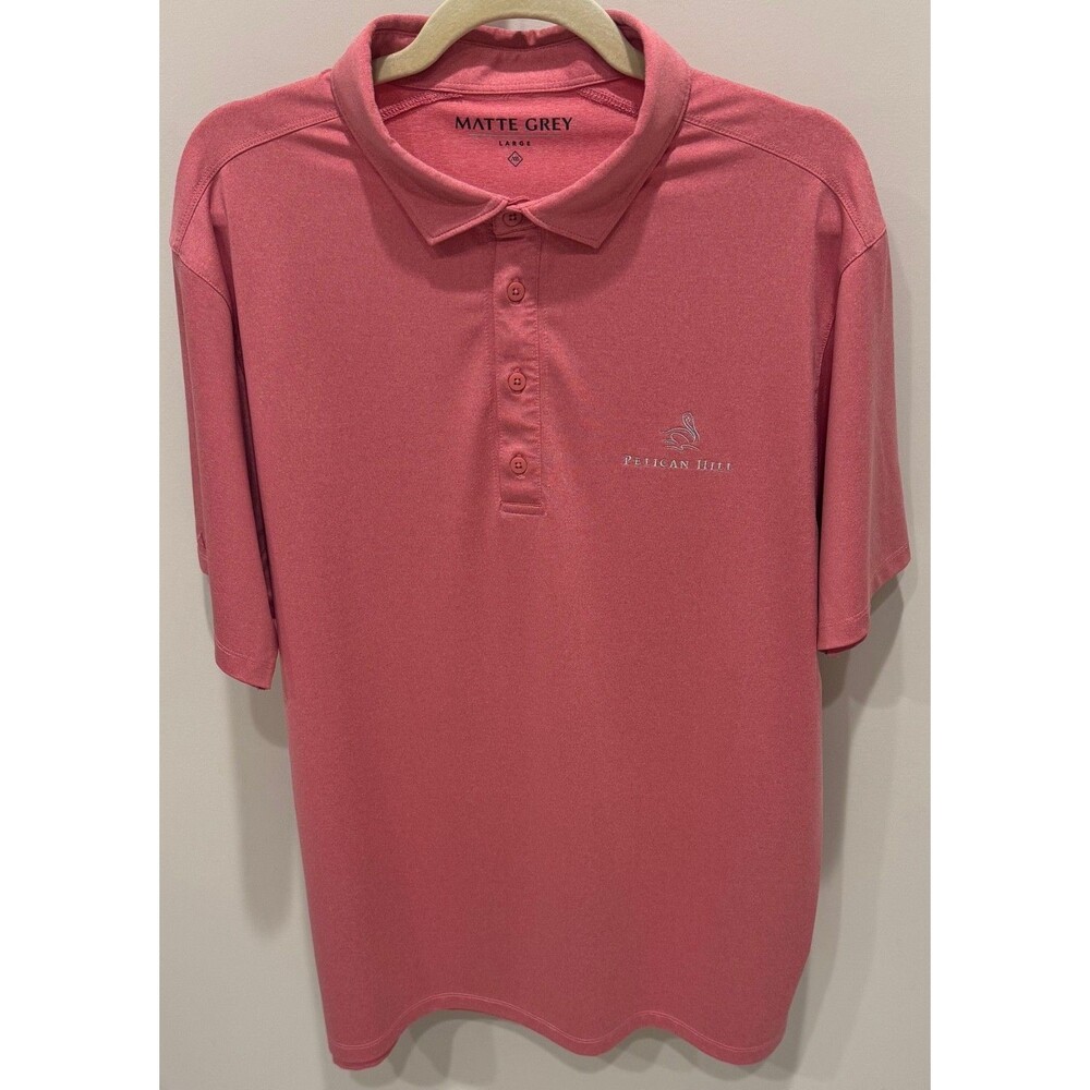 Pelican Hill Golf Course - Matte Grey Golf Shirt - Men's Size Large